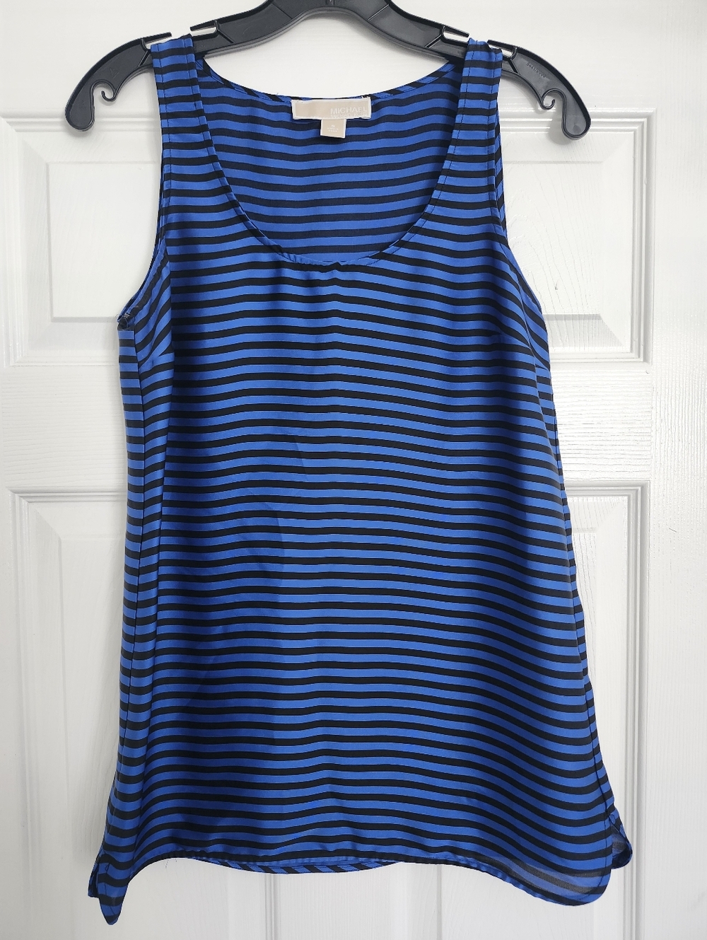 Micheal Kor's Women’s Blue and Black Striped Sleeveless Tank Top Size Small